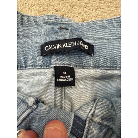 Vintage Calvin Klein Jeans Womens 32 Blue Denim Baggy High Rise‎ 90s w/ belt y2K - Picture 6 of 11